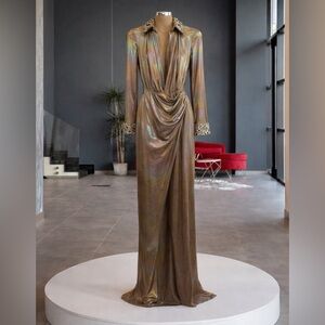 Dona Matoshi Iridescent Evening Dress – Size M (EU 38)